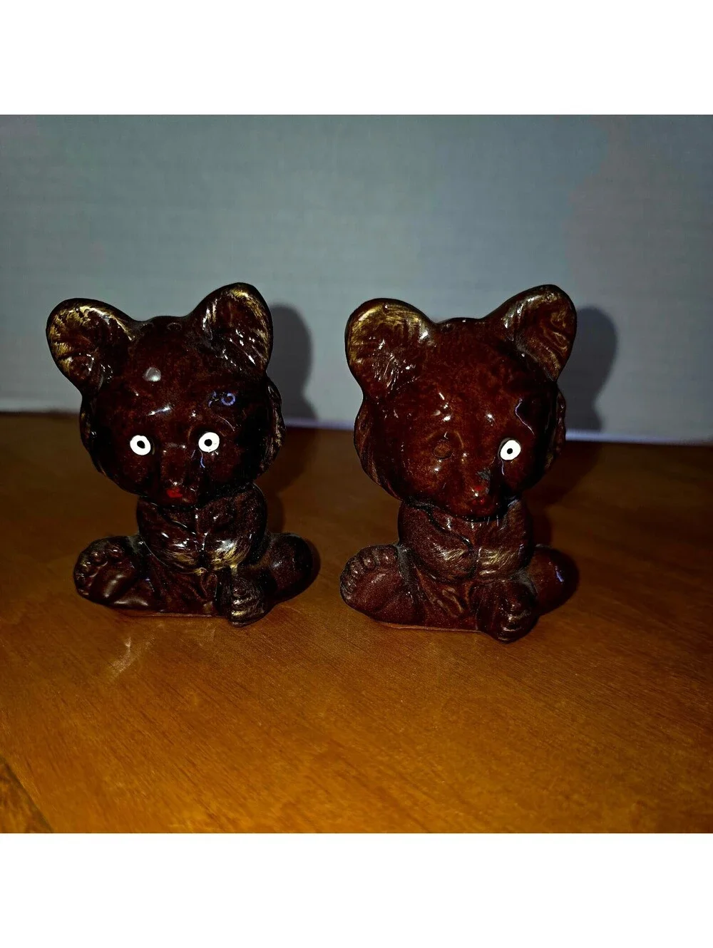Japanese ceramic bear salt and pepper shakers
